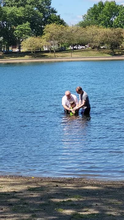 A baptism in Lake Anna