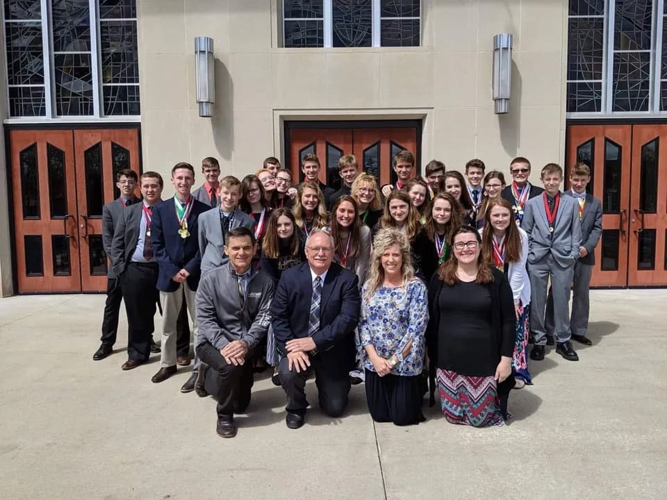 Students at a Christian school convention