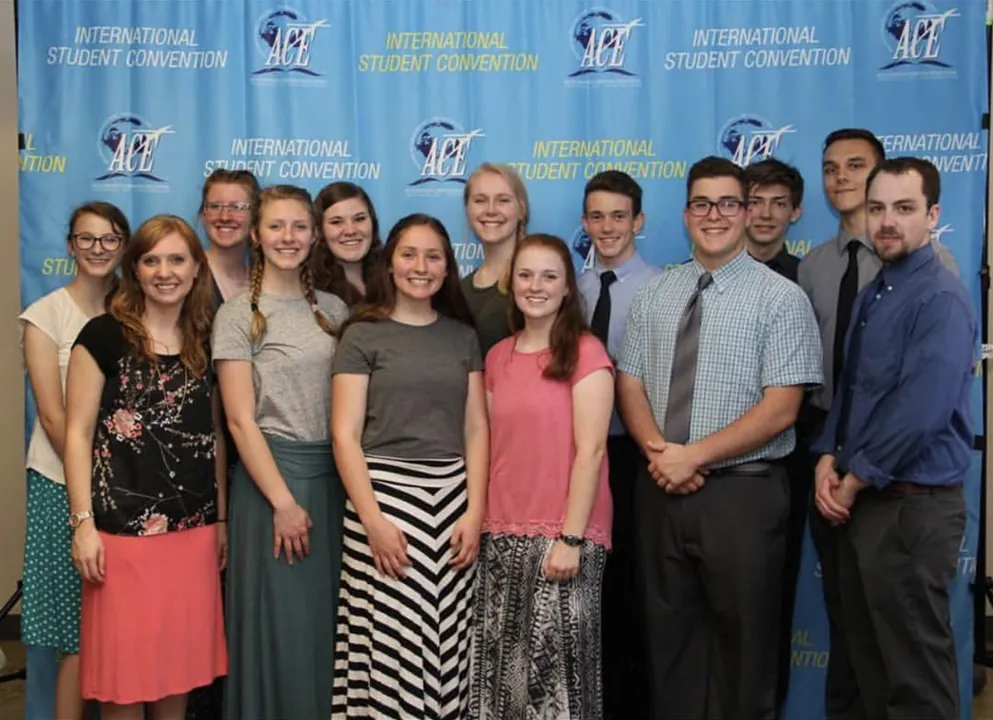 Students gathered at a convention